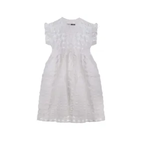 Abito Seicento Bianco In Organza Check Bambina