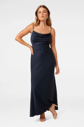 Forever New Mia Petite - Boat Neck Satin Maxi Dress