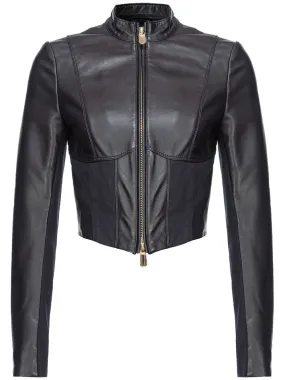 Giacca crop con inserti Giano