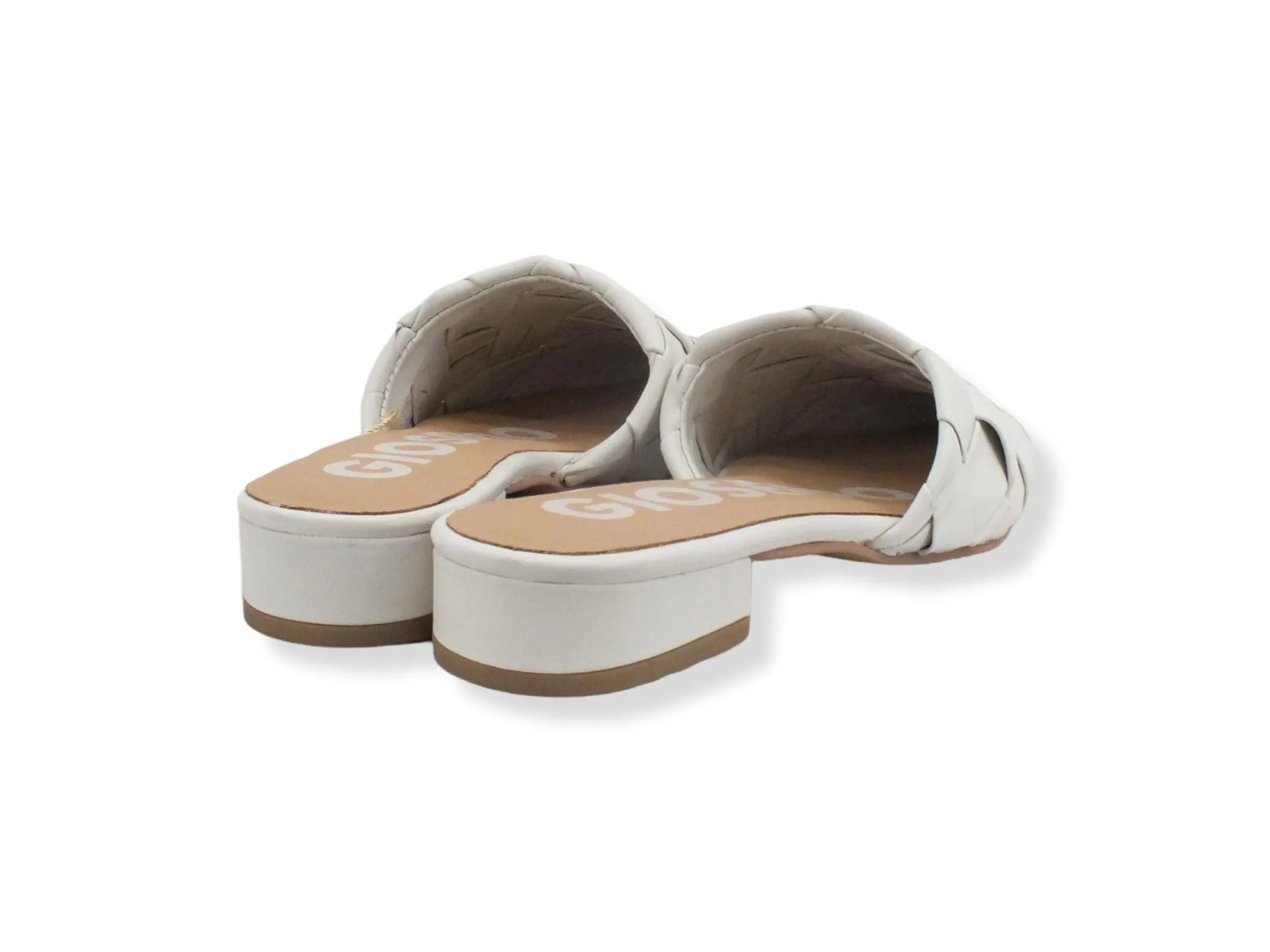 GIOSEPPO Lika Ciabatta Sabot Intreccio Off White 65064