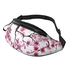 Marsupio con fiori di ciliegio acquerello per uomo donna marsupio cintura regolabile casual marsupio marsupio per viaggi sport c