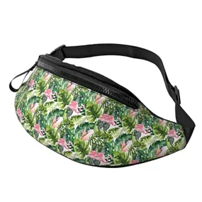 Marsupio da escursionismo Foglie tropicali Flamingo Summer Crossbody Marsupio Marsupio leggero 159693913